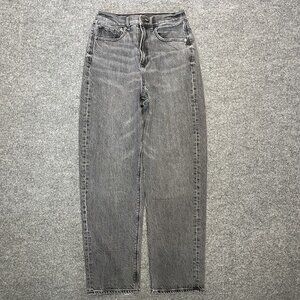 American Eagle Outfitters Womens Gray Baggy Jeans Size 2 Short